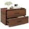 Stackable Horizontal Storage Cabinet Dresser Chest 2-Drawer and Handles ideal for Study or Closet, Bedroom
